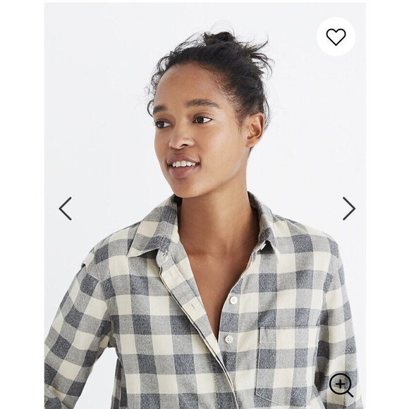 NWT Madewell Classic Ex-Boyfriend Button-Back Shirt/Buffalo Check/SMALL H3267 - Picture 7 of 7